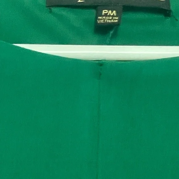 Understated simple Quiet Luxury green, lightweight non-wrinkle dress Size MP - Picture 3 of 6